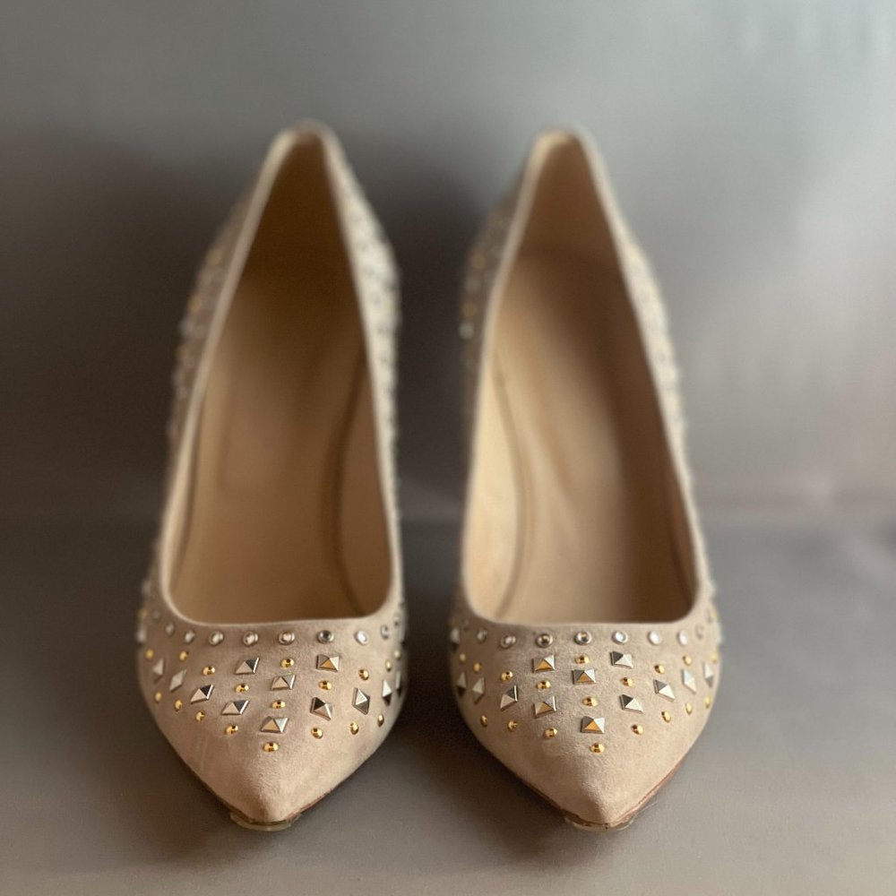 JCrew Everly Studded Pumps in Pale Thistle